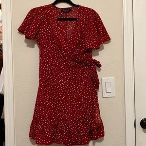 Red tie dress